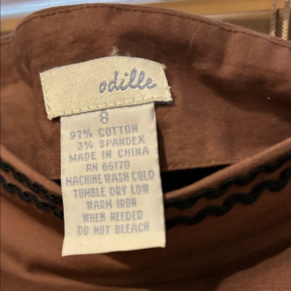Odille Brown A-Line Skirt with Black Embroidery - Picture 4 of 4